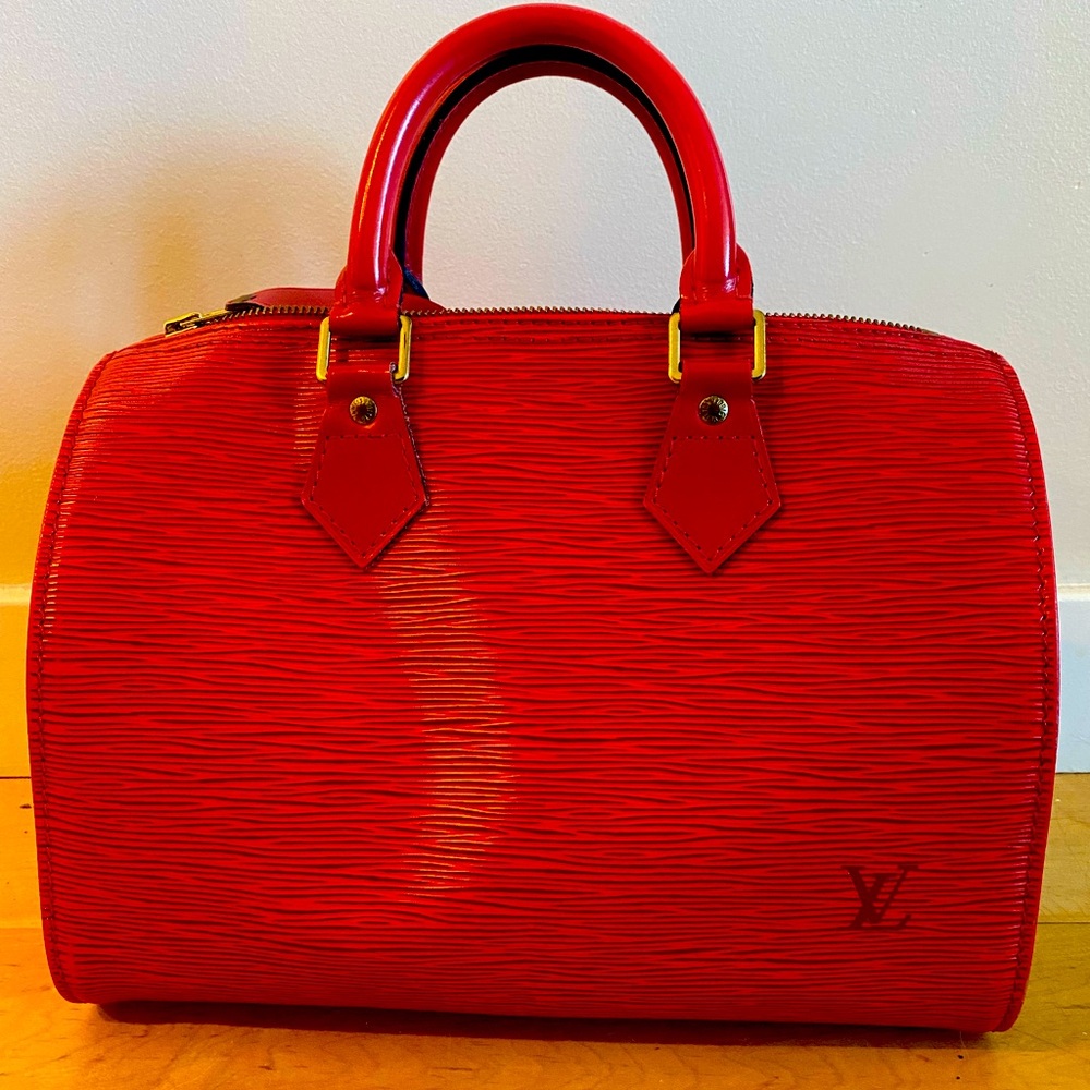 Louis Vuitton Red Epi Speedy 25
